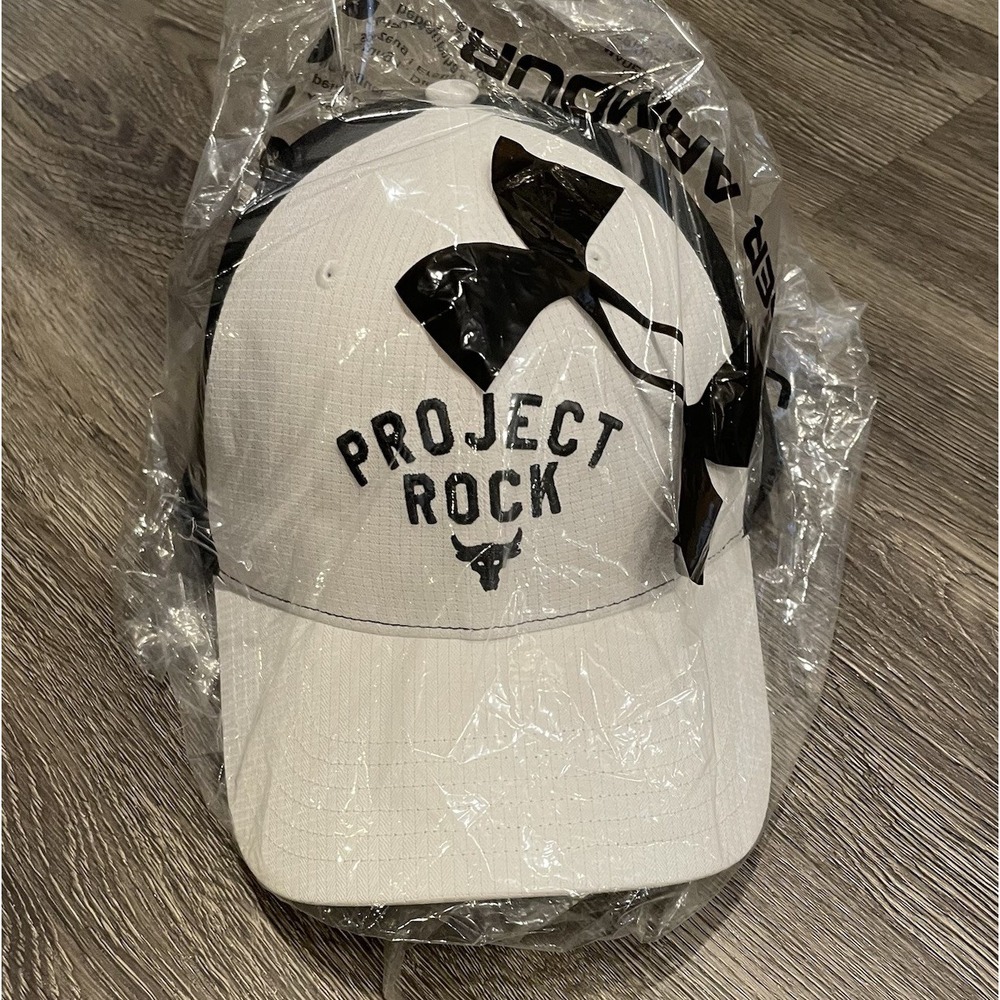 Under Armour Project Rock Men's Trucker Hat Snapback Cap White Black 1369815 NWT - Picture 3 of 6